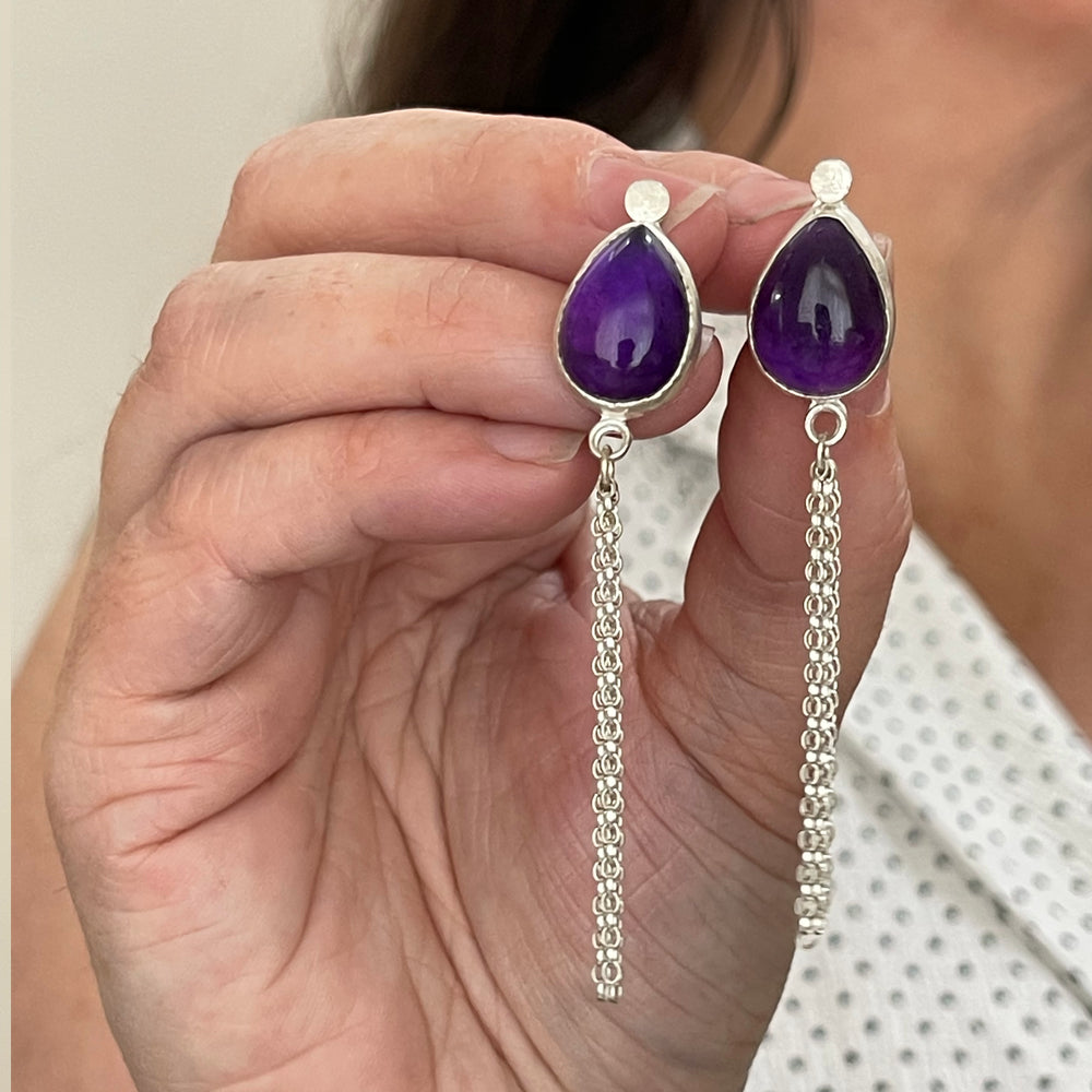 Amethyst drop earrings