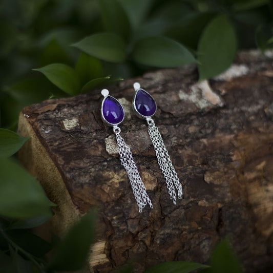 Amethyst drop earrings