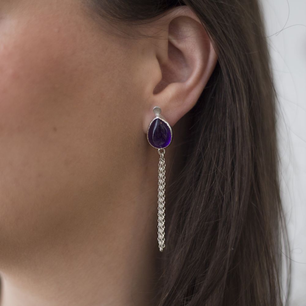 Amethyst drop earrings