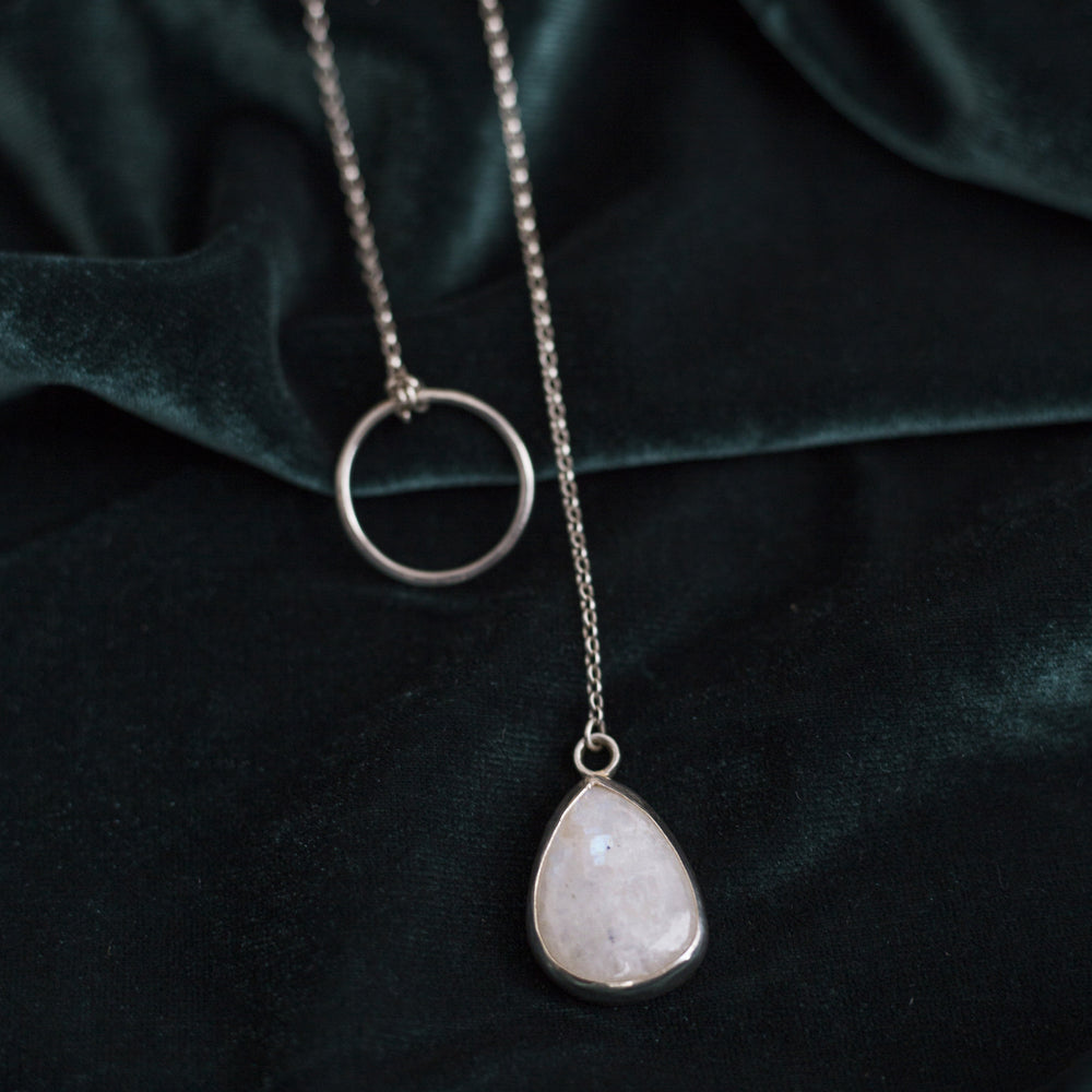 Moonstone lariat necklace