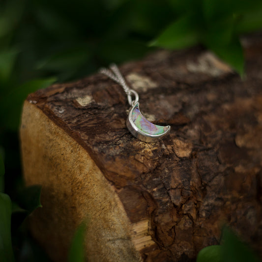 Half moon Monarch Opal pendant