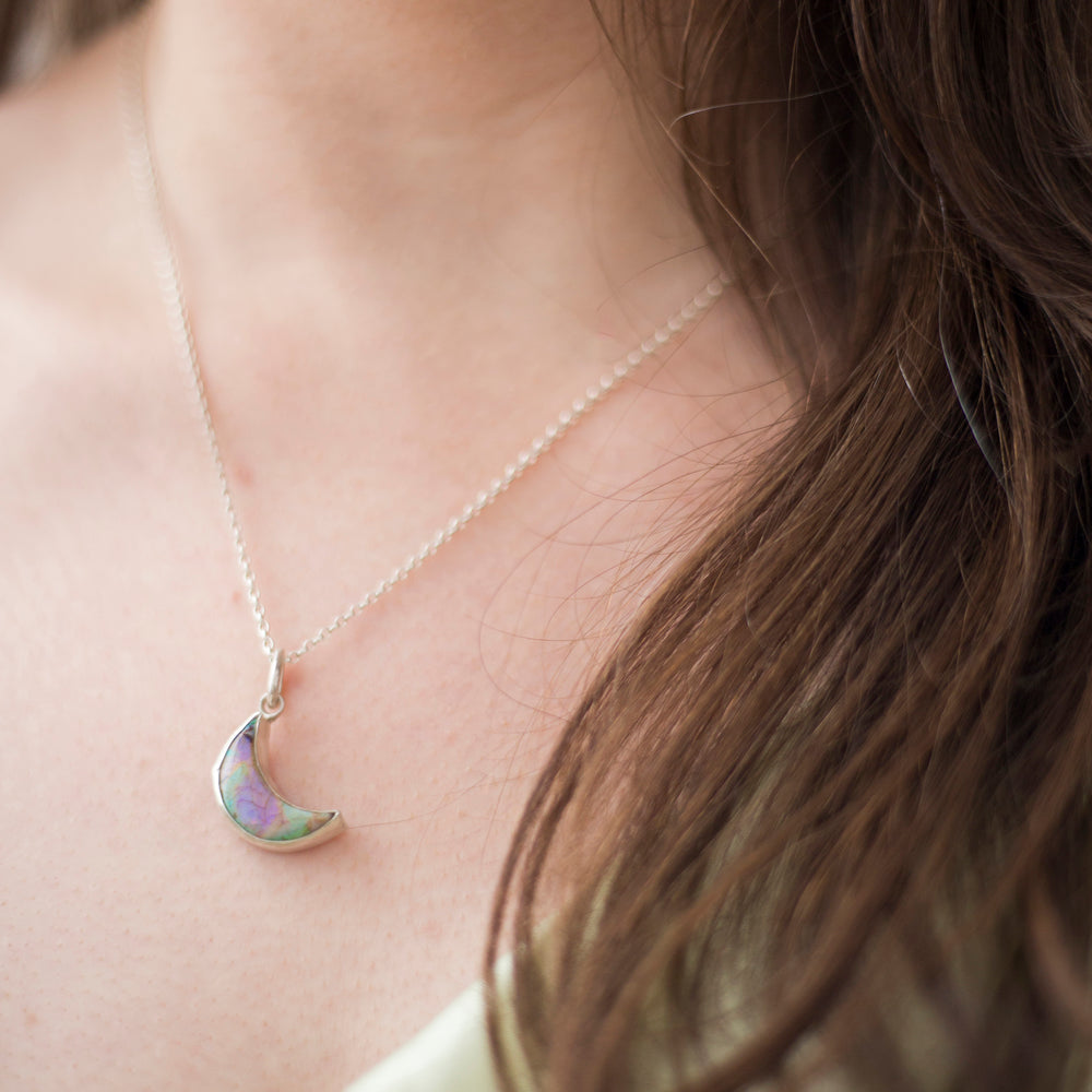 Half moon Monarch Opal pendant