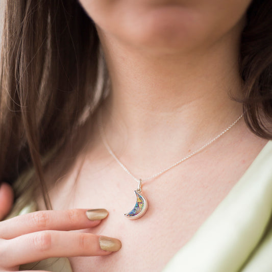 Half moon Monarch Opal pendant