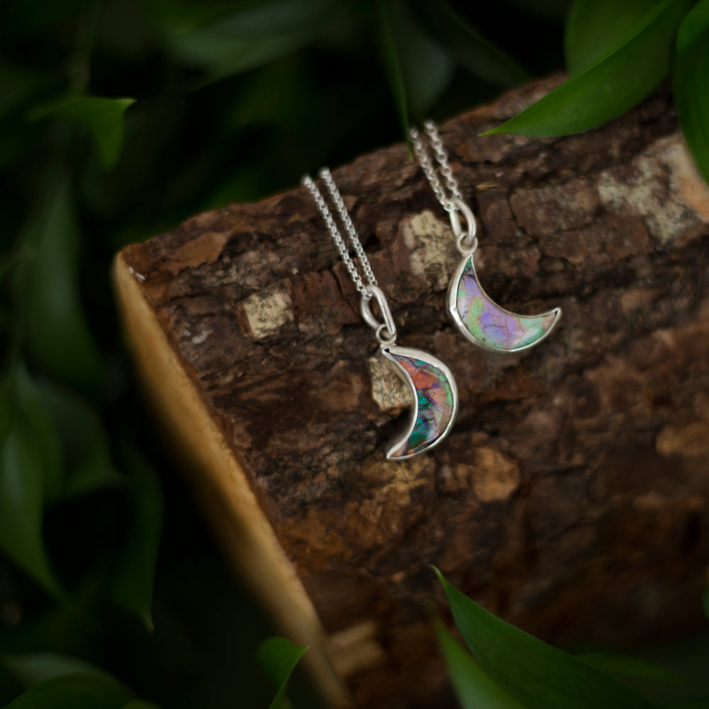 Half moon Monarch Opal pendant