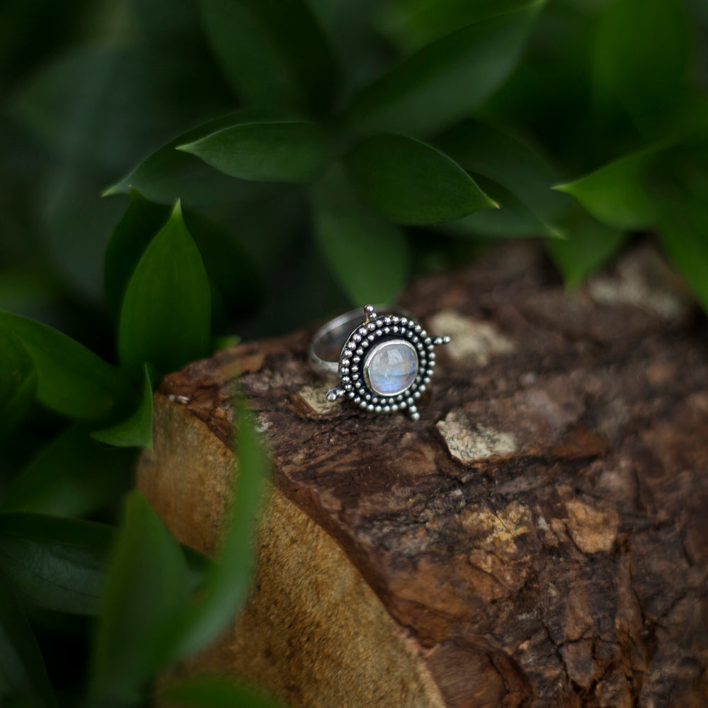 Moonstone Compass Ring