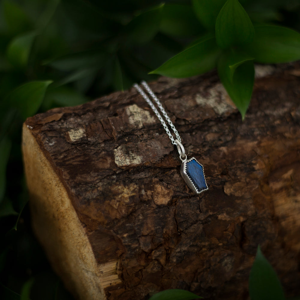 Labradorite coffin pendant