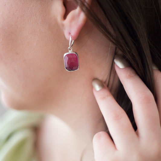 Lab created bio tourmaline earrings