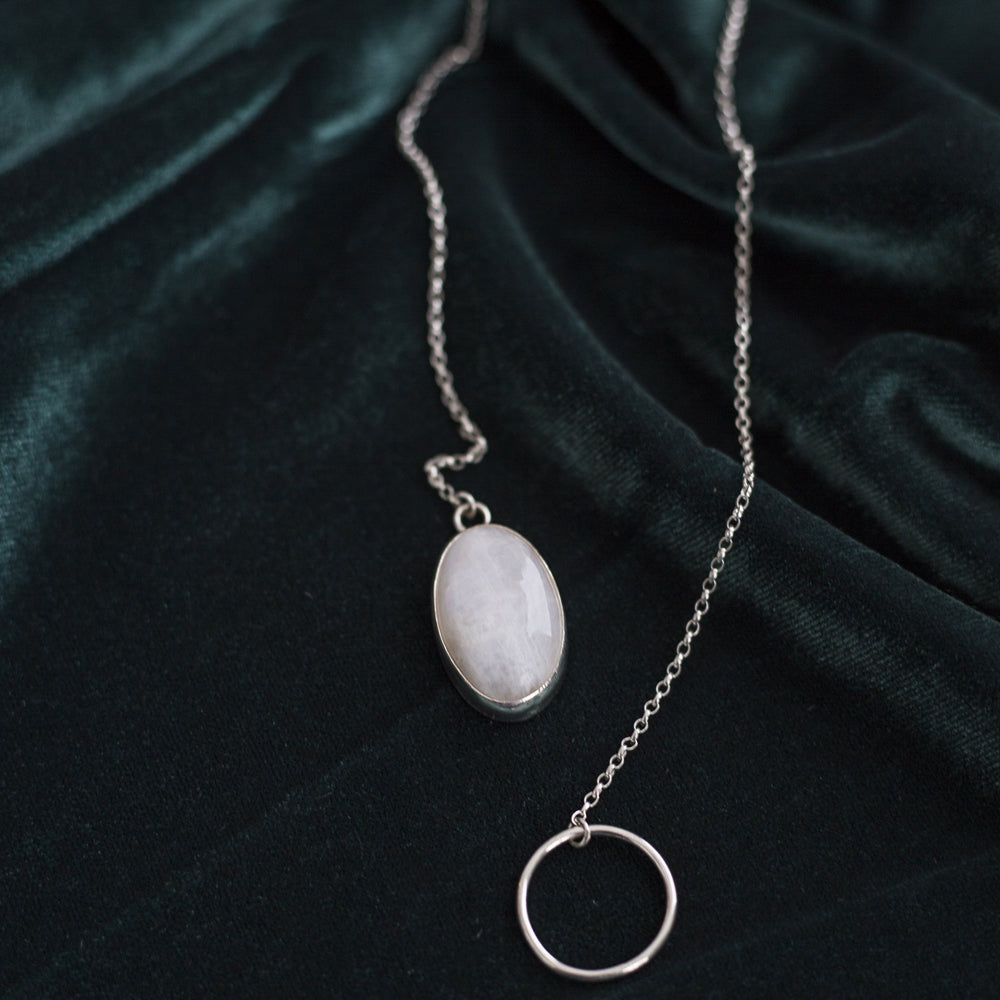 Moonstone lariat necklace