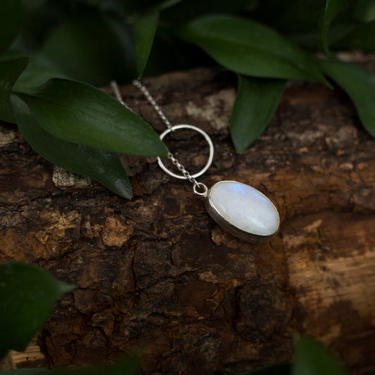 Moonstone lariat necklace