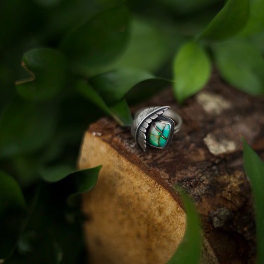 Sterling opal ring