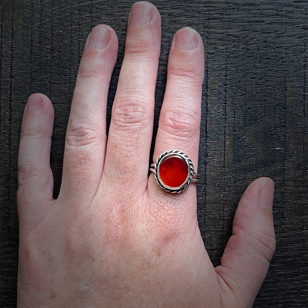 Carnelian ring size 8.25